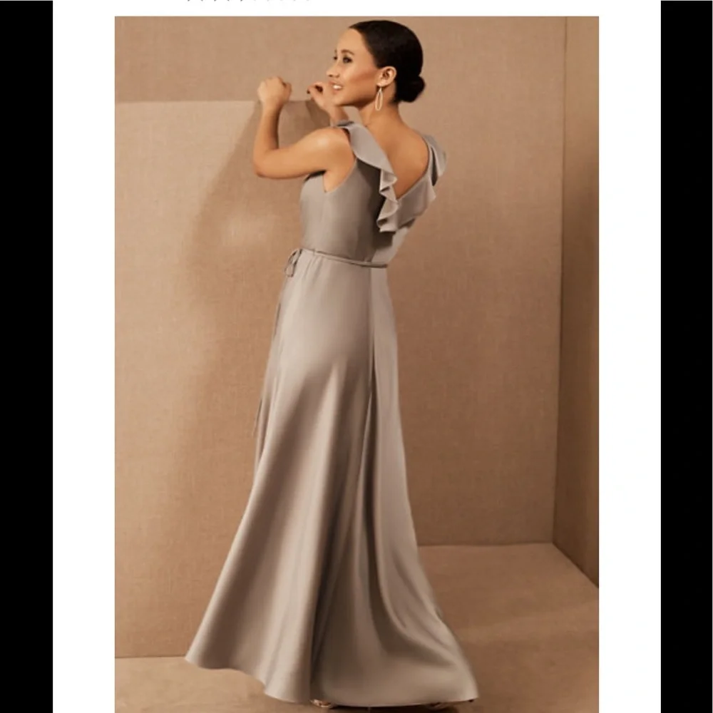 SACHIN &BABI Tansy Satin Charmeuse Maxi Dress (Color dirty dove) - Picture 2 of 4